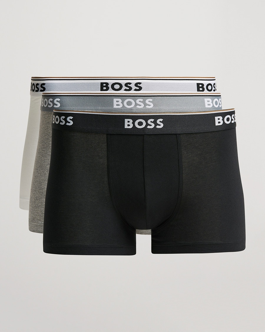 BOSS BLACK 3-Pack Trunk Boxer Shorts White/Grey/Black – Harmaa