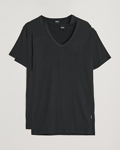 Mies | Wardrobe Basics | BOSS BLACK | 2-Pack V-Neck Slim Fit T-Shirt Black