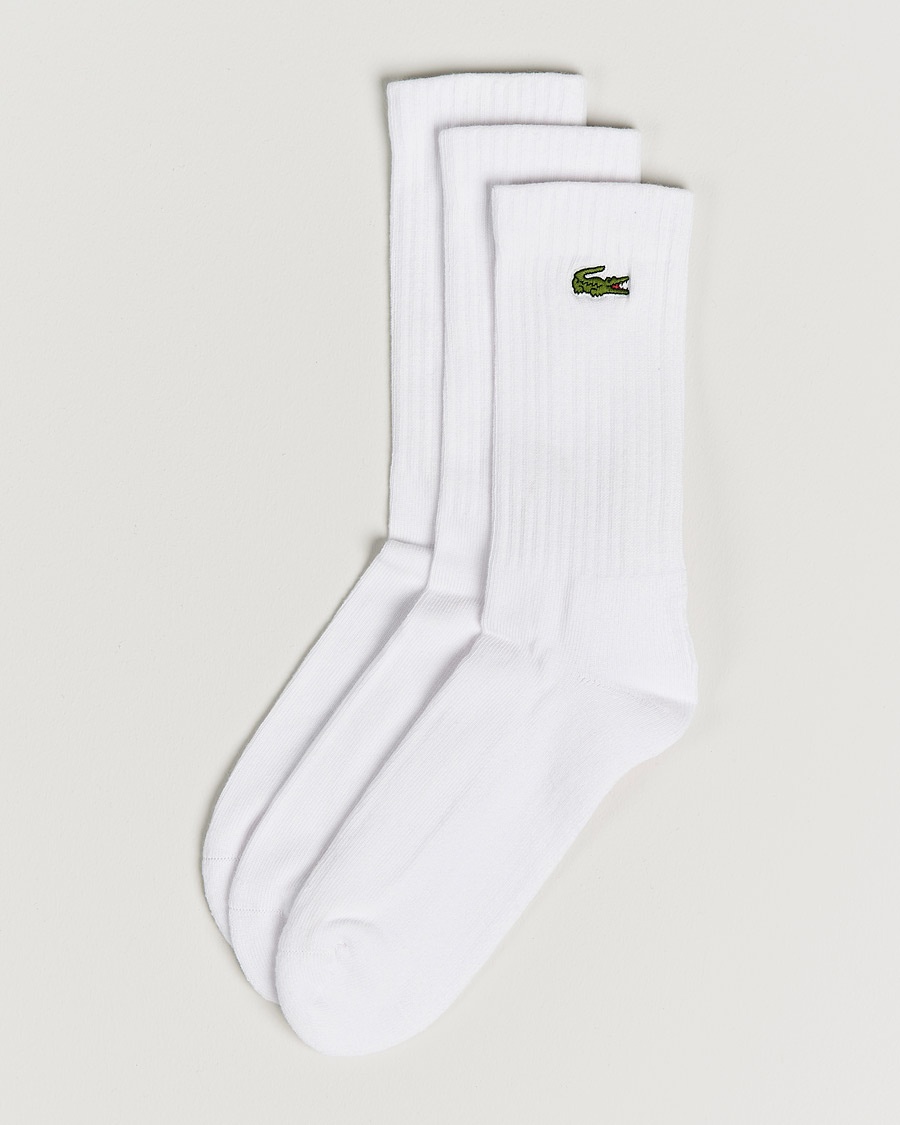 Lacoste Sport 3-Pack Sport Socks White – Valkoinen