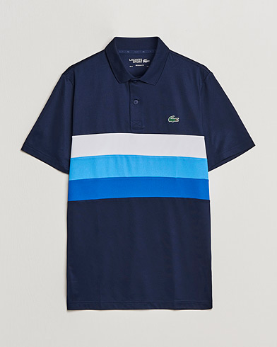 Mies |  | Lacoste Sport | Performance Striped Polo Navy Blue