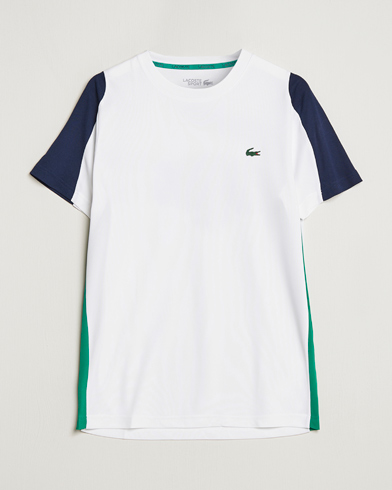 Mies |  | Lacoste Sport | Performance Crew Neck T-Shirt White/Navy Blue