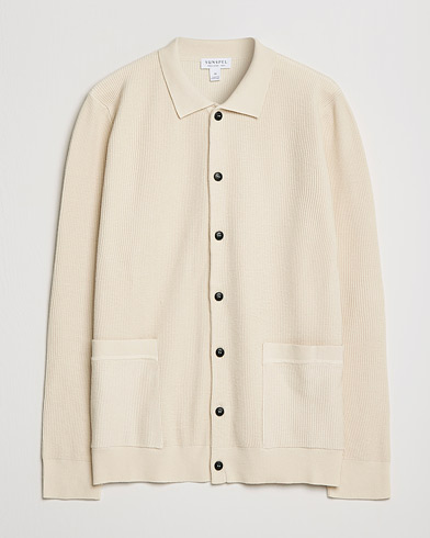 Mies |  | Sunspel | Knitted Cotton Jacket Ecru
