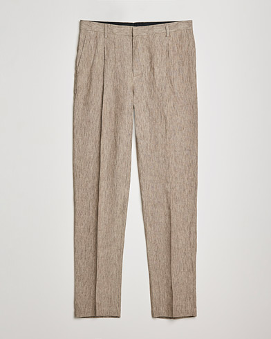 Mies | Pellavahousut | Sunspel | Tailored Relaxed Fit Linen Trousers Dark Stone
