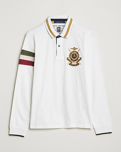 Mies | Puserot | Aeronautica Militare | Long Sleeve Logo Polo Bianco