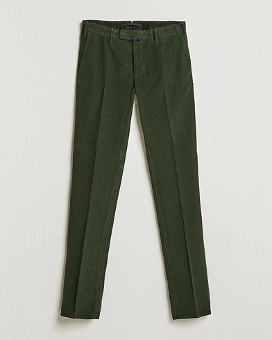 Mies |  | Incotex | Slim Fit Soft Corduroy Trousers Forest Green