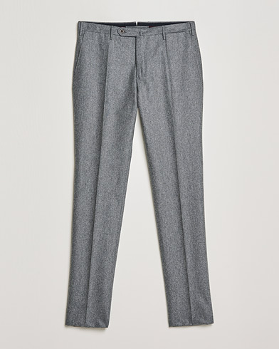 Mies |  | Incotex | Slim Fit Carded Flannel Trousers Grey Melange