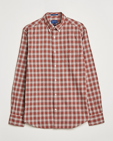 Mies | Flanellipaidat | GANT | Regular Fit Flannel Checked Shirt Spice Red