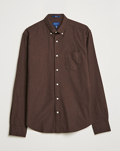 Mies | Kauluspaidat | GANT | Regular Fit Flannel Shirt Rich Brown