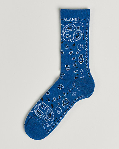 Mies | Luxury Brands | Alanui | Bandana Printed Socks Cobalt Blue