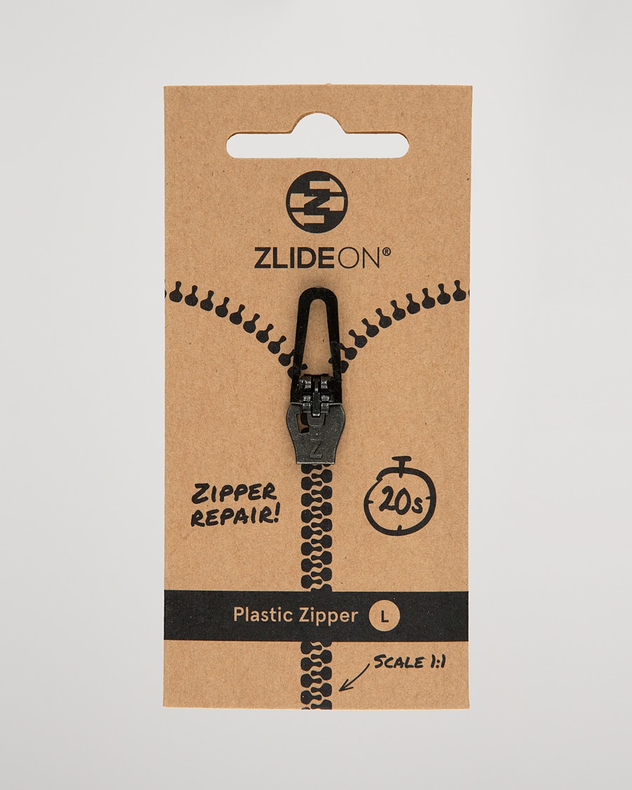 ZlideOn Normal Plastic Zipper Black L – Musta