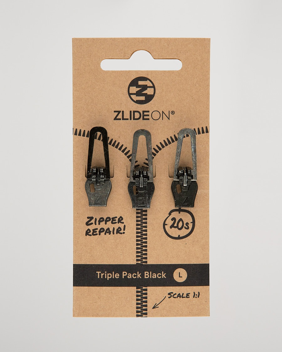 ZlideOn 3-Pack Zippers Black L – Musta