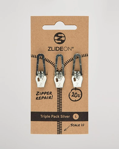 Mies |  | ZlideOn | 3-Pack Zippers Silver L