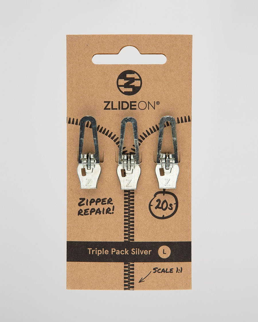 ZlideOn 3-Pack Zippers Silver L – Hopea