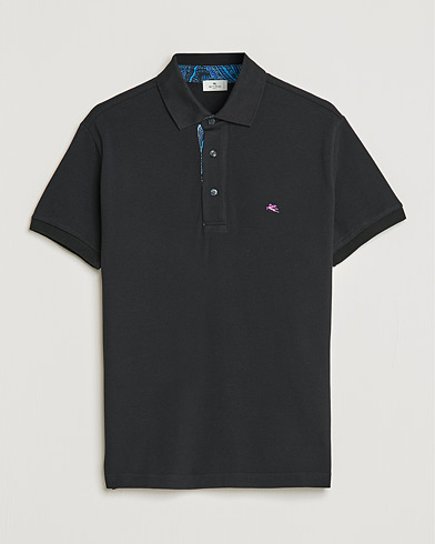 Mies |  | Etro | Short Sleeve Contrast Paisley Polo Black