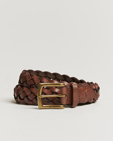 Mies | Vyöt | Polo Ralph Lauren | Braided Leather Belt Brown