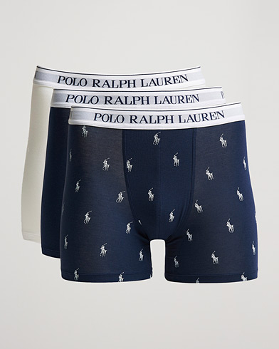Mies | Alusvaatteet | Polo Ralph Lauren | 3-Pack Boxer Brief Navy/White/Navy Pony