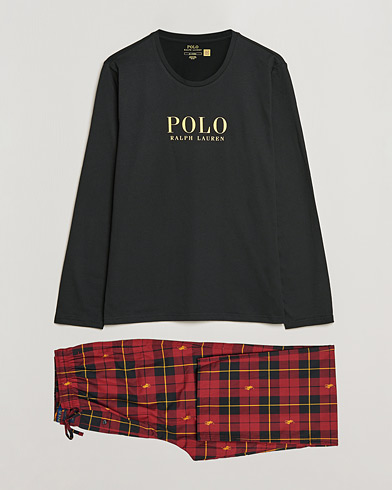 Mies | Yöpuvut ja kylpytakit | Polo Ralph Lauren | Cotton Checked Pyjama Set Black/Red