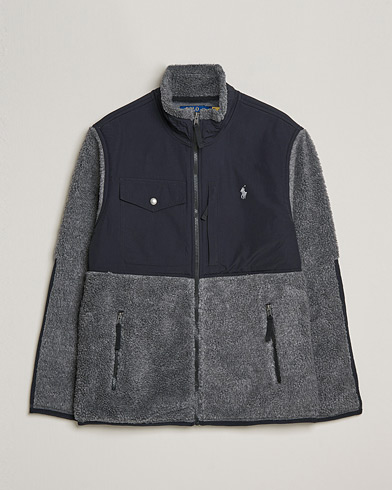 Mies | Preppy Authentic | Polo Ralph Lauren | Bonded Sherpa Full Zip Sweater Charcoal/Black