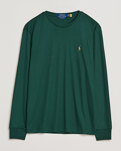 Mies | T-paidat | Polo Ralph Lauren | Luxury Pima Cotton Long Sleeve Tee College Green