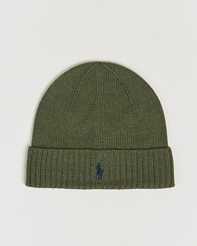 Mies | Preppy Authentic | Polo Ralph Lauren | Merino Wool Beanie Army Olive Heather