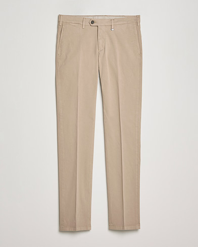 Miehet | Chinot | Canali | Slim Fit Twill Cotton Chinos Beige