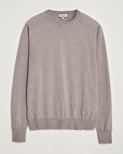 Mies | Canali | Canali | Merino Wool Crew Neck Taupe