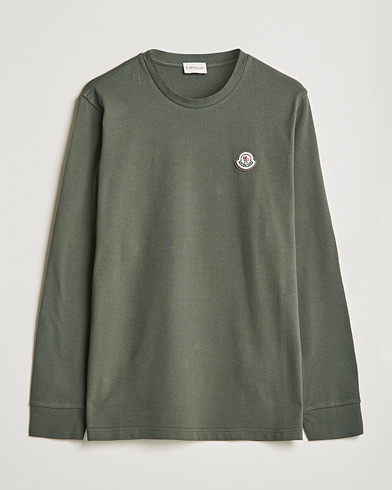 Mies | Pitkähihaiset t-paidat | Moncler | Long Sleeve Logo Patch T-Shirt Grey