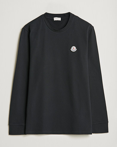 Mies | Pitkähihaiset t-paidat | Moncler | Long Sleeve Logo Patch T-Shirt Black