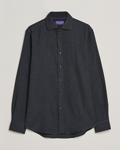 Mies | Ralph Lauren Purple Label | Ralph Lauren Purple Label | Flannel Sport Shirt Dark Grey