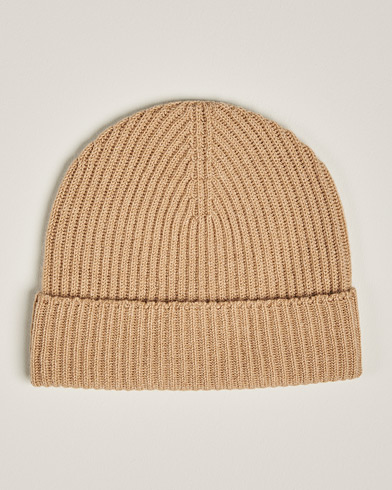 Mies | Best of British | Johnstons of Elgin | Cashmere Ribbed Hat Camel