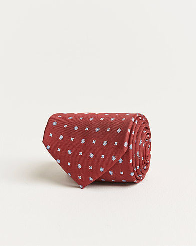 Mies |  | E. Marinella | 3-Fold Micro Pattern Silk Tie Red