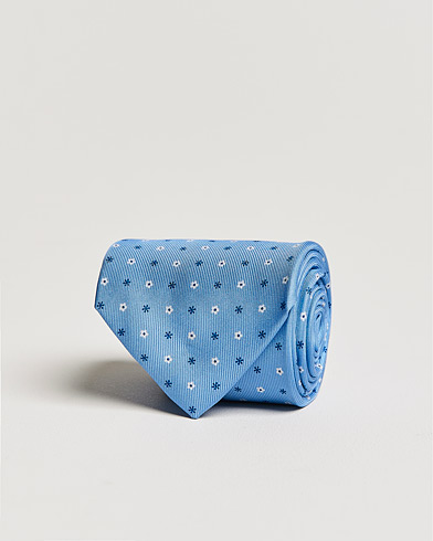 Mies |  | E. Marinella | 3-Fold Flower Silk Tie Light Blue