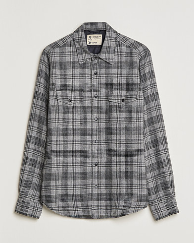 Mies |  | Aspesi | Padded Wool Overshirt Grey Check