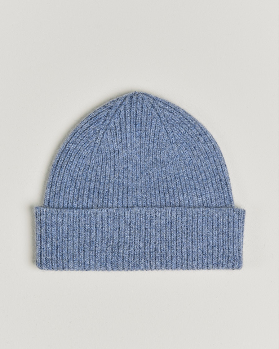 Le Bonnet Lambswool/Caregora Beanie Washed Denim – Sininen