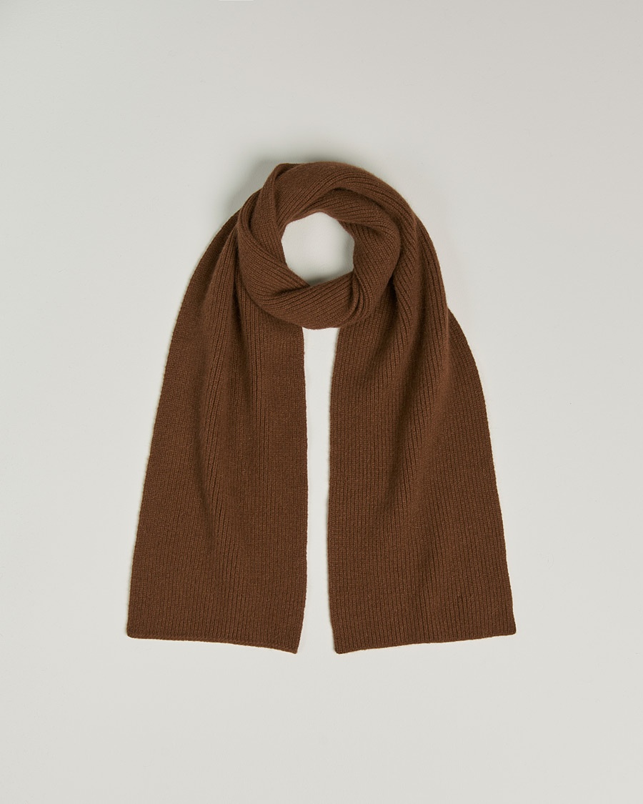 Le Bonnet Lambswool/Caregora Scarf Walnut – Ruskea