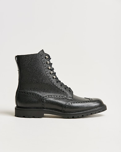 Mies | Käsintehdyt kengät | Crockett & Jones | Islay Scotch Grain Vibram Boot Black Calf