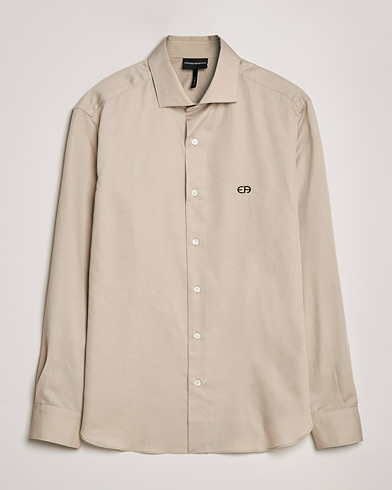Mies | Italian Department | Emporio Armani | Light Cotton Shirt Beige