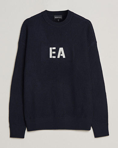 Mies | Italian Department | Emporio Armani | Wool Logo Sweater Navy