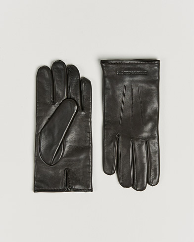Mies | Käsineet | Emporio Armani | Leather Gloves Dark Brown