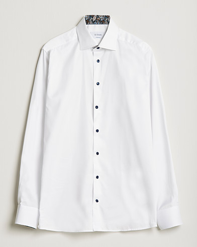 Mies | Viralliset | Eton | Organic Cotton Signature Twill Contemporary Shirt White