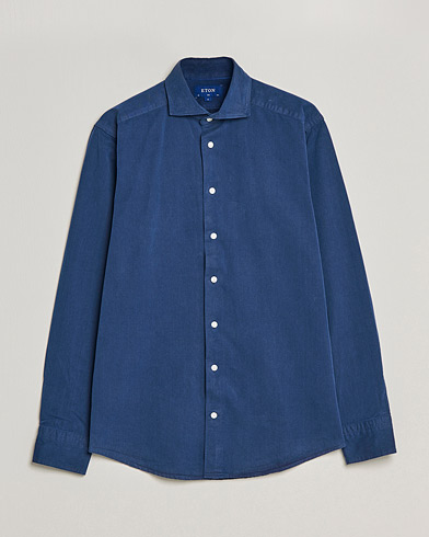 Mies | Rennot paidat | Eton | Recycled Cotton Denim Shirt Blue