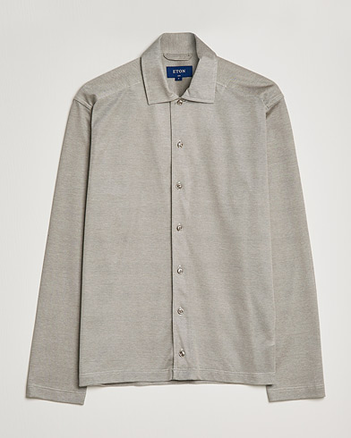Mies | Pitkähihaiset pikeepaidat | Eton | Oxford Pique Shirt Light Grey