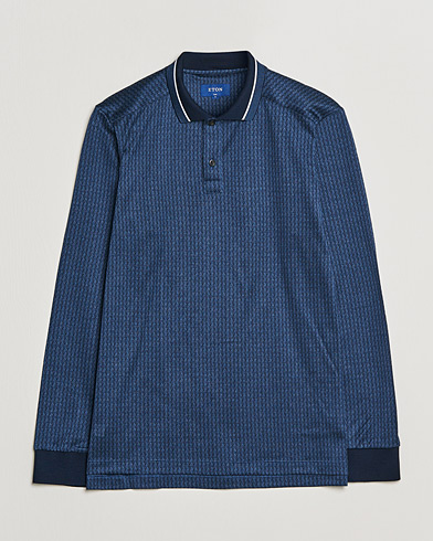 Mies |  | Eton | Jacuard Polo Shirt Navy