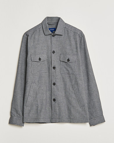 Mies | Paitatakkien aika | Eton | Wool Cashmere Overshirt Black