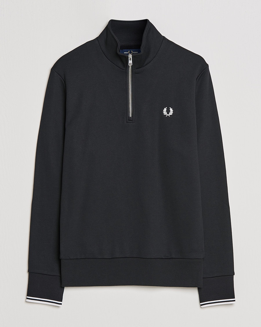 Fred Perry Half Zip Sweatshirt Black – Musta