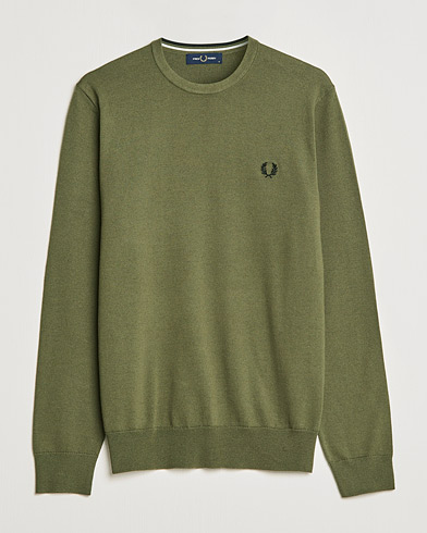 Mies | Neuleet | Fred Perry | Classic Crew Neck Jumper Uniform Green