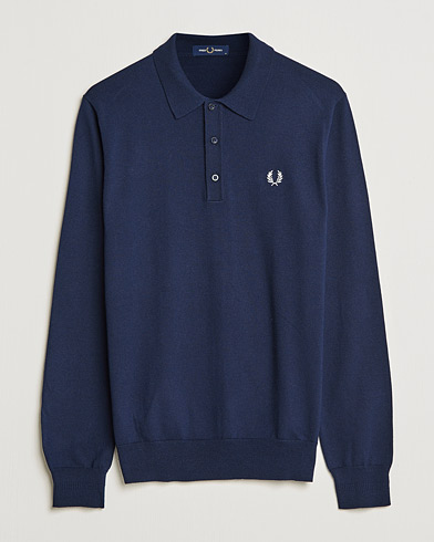 Mies |  | Fred Perry | Long Sleeve Knitted Shirt Navy