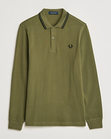 Mies |  | Fred Perry | Long Sleeve Twin Tipped Shirt Uniform Green