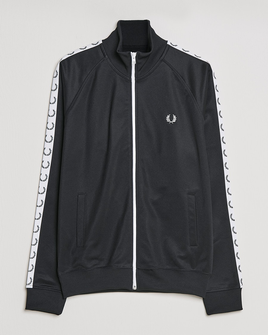 Fred Perry Taped Track Jacket Black – Musta