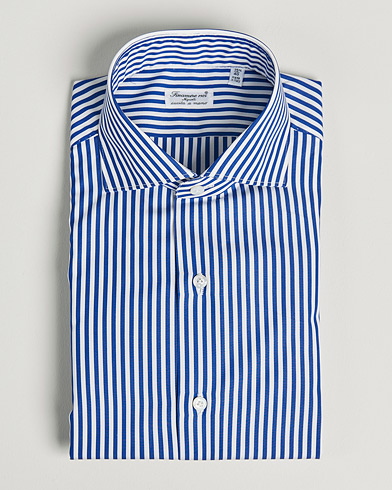 Mies | Bisnespaidat | Finamore Napoli | Milano Slim Dress Shirt Blue Stripe